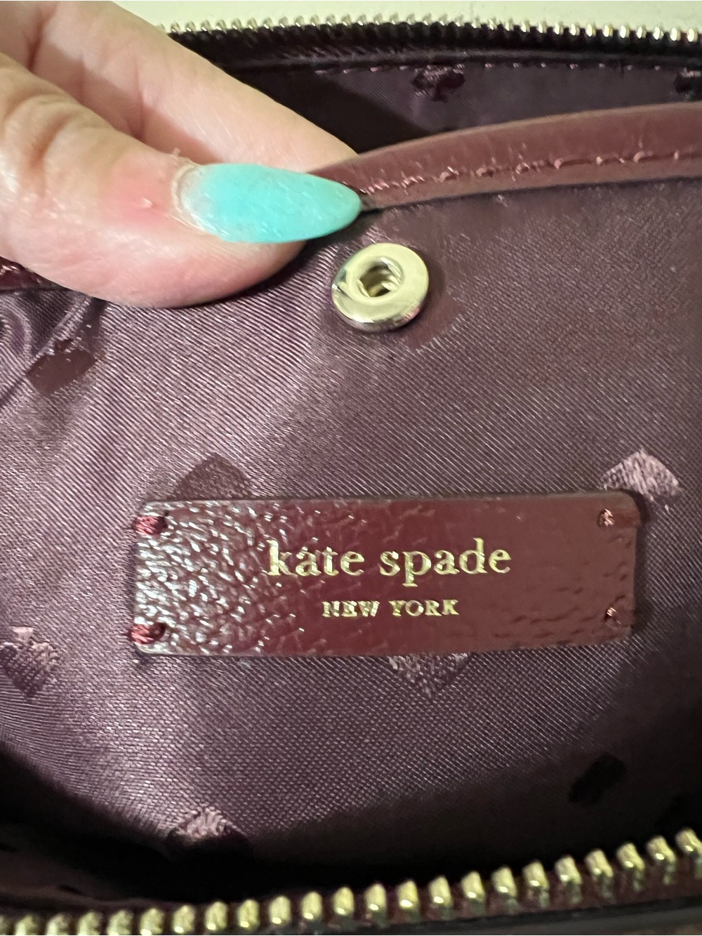 Kate Spade Burgundy Pebbled Leather Shoulder Tote - Picture 8 of 10
